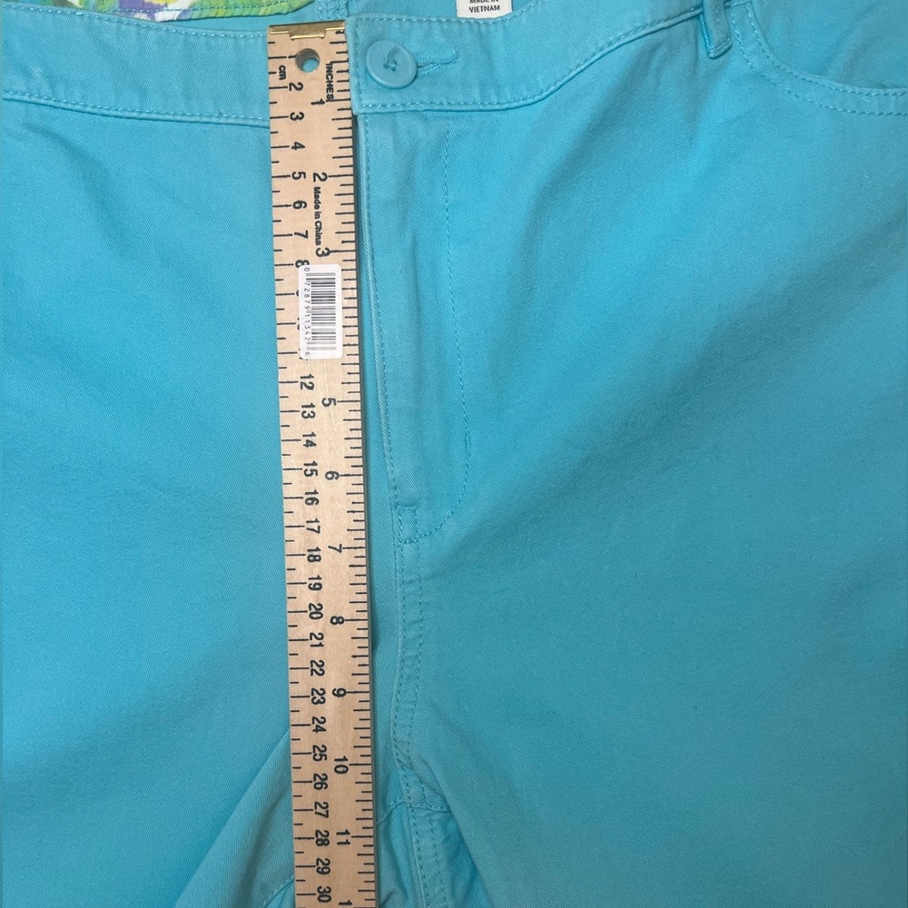 Coldwater Creek Aqua Blue Natural Fit Cropped Capri Pants Size 20 - Picture 6 of 8